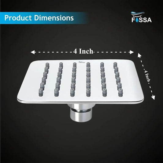 Colva (4x4 Iches) 304- Grade Stainless Steel Chrome Finish Overhead Shower With Arm (9 Inch)-1