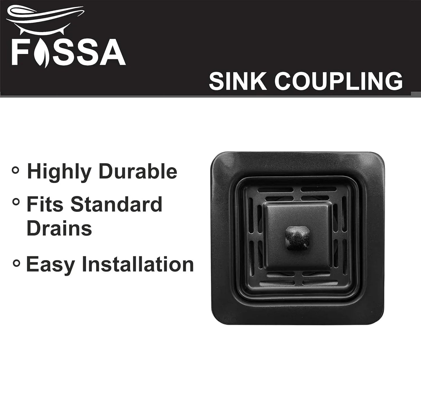 Fossa Stainless Steel Waste Coupling For Kitchen Sinks ( Black )-2