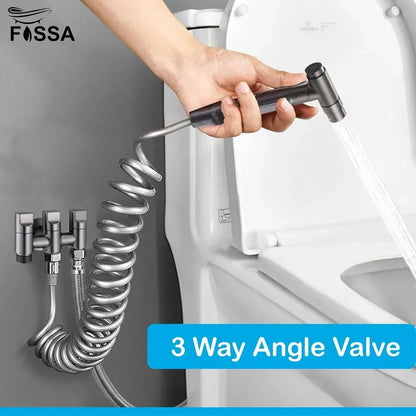 3 in 1 Outlet Laundry Faucet Black Stainless Steel Angle Valve-3