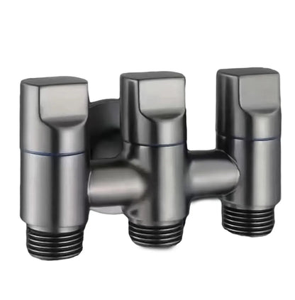 3 in 1 Outlet Laundry Faucet Black Stainless Steel Angle Valve-0