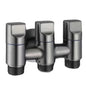 3 in 1 Outlet Laundry Faucet Black Stainless Steel Angle Valve-0