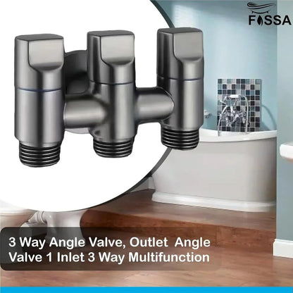 3 in 1 Outlet Laundry Faucet Black Stainless Steel Angle Valve-4
