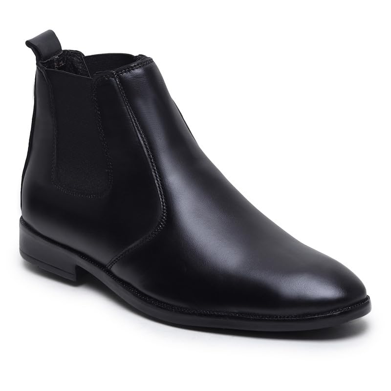 HAYES LONDON Chelsea Boots For Man | Genuine Leather High-Top Slip-On Shoes | Comfortable Formal Shoes for Men | Stylish Office, Party & Casual Wear Fashion Boots