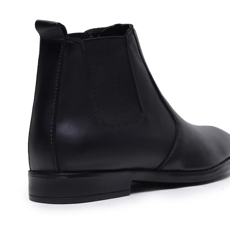 HAYES LONDON Chelsea Boots For Man | Genuine Leather High-Top Slip-On Shoes | Comfortable Formal Shoes for Men | Stylish Office, Party & Casual Wear Fashion Boots