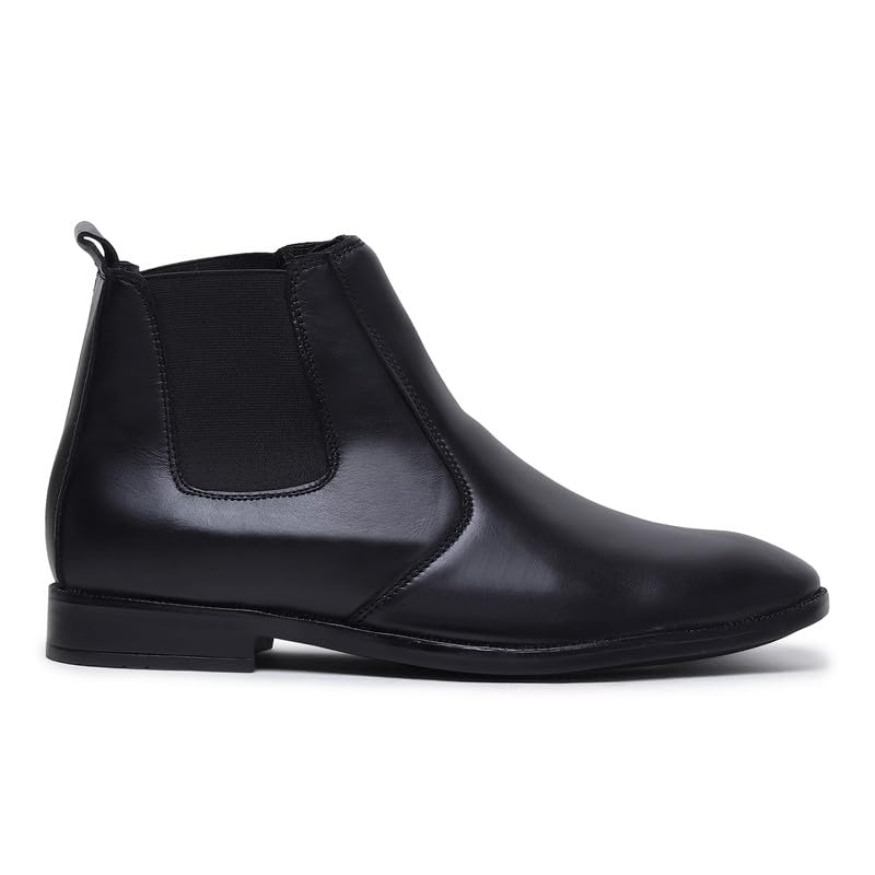 HAYES LONDON Chelsea Boots For Man | Genuine Leather High-Top Slip-On Shoes | Comfortable Formal Shoes for Men | Stylish Office, Party & Casual Wear Fashion Boots