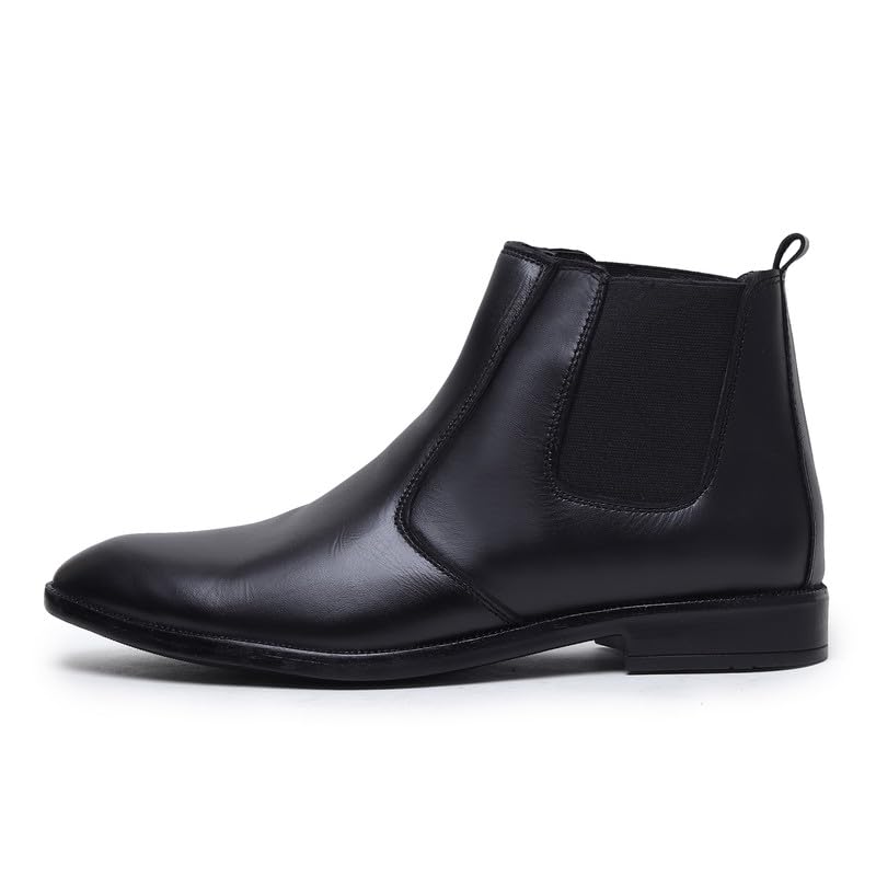 HAYES LONDON Chelsea Boots For Man | Genuine Leather High-Top Slip-On Shoes | Comfortable Formal Shoes for Men | Stylish Office, Party & Casual Wear Fashion Boots