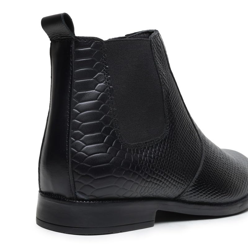 HAYES LONDON Chelsea Boots For Man | Genuine Leather High-Top Slip-On Shoes | Comfortable Formal Shoes for Men | Stylish Office, Party & Casual Wear Fashion Boots