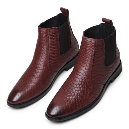 HAYES LONDON Chelsea Boots For Man | Genuine Leather High-Top Slip-On Shoes | Comfortable Formal Shoes for Men | Stylish Office, Party & Casual Wear Fashion Boots