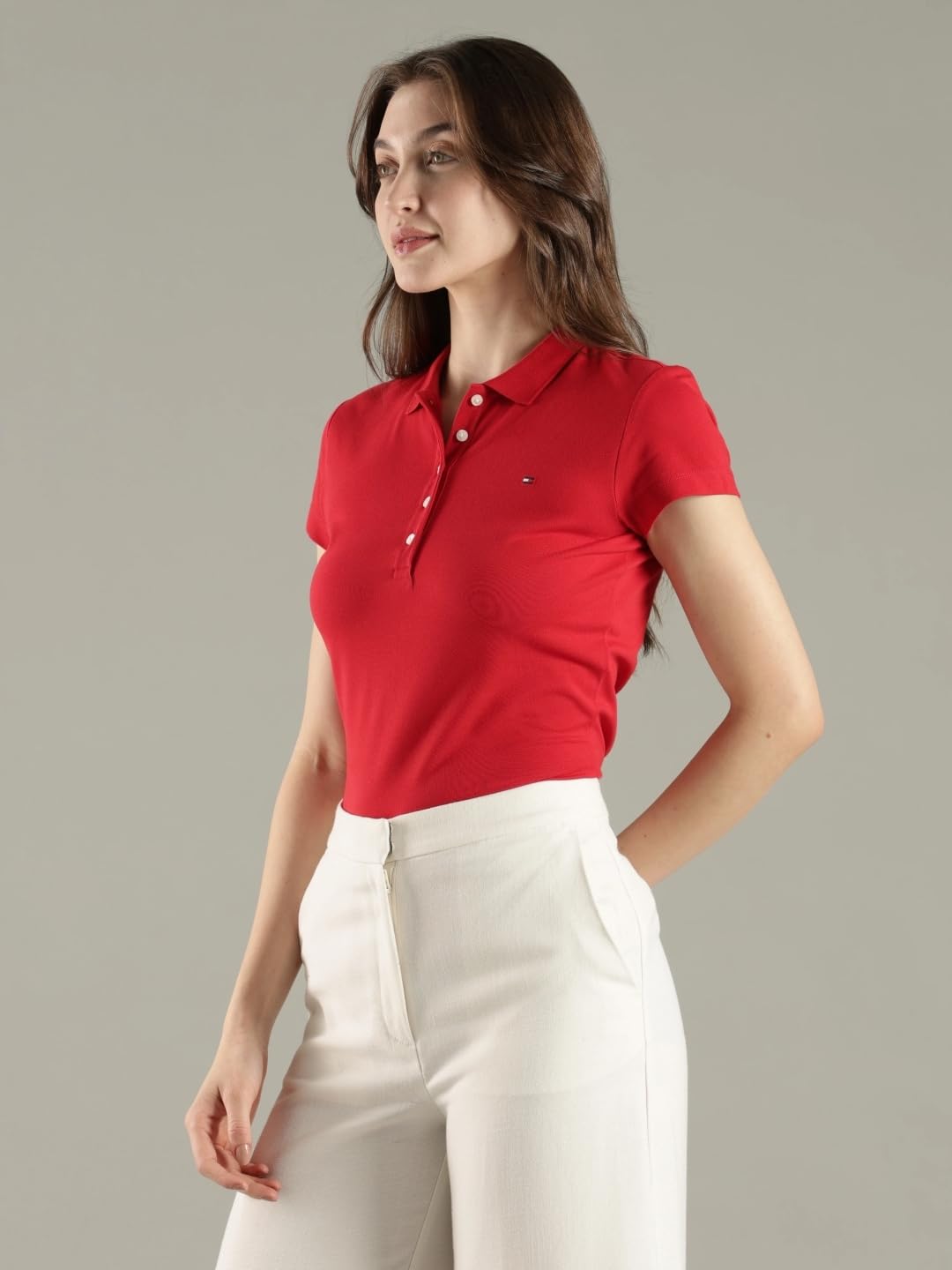 Solid Slim Fit Cotton Polo T-Shirt