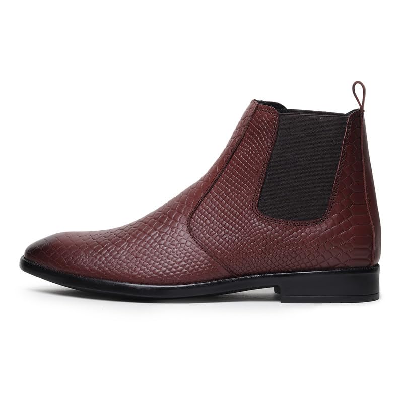 HAYES LONDON Chelsea Boots For Man | Genuine Leather High-Top Slip-On Shoes | Comfortable Formal Shoes for Men | Stylish Office, Party & Casual Wear Fashion Boots