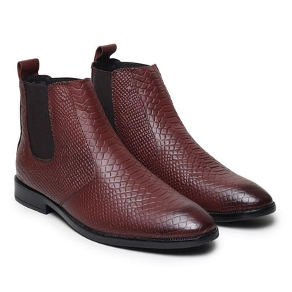 HAYES LONDON Chelsea Boots For Man | Genuine Leather High-Top Slip-On Shoes | Comfortable Formal Shoes for Men | Stylish Office, Party & Casual Wear Fashion Boots