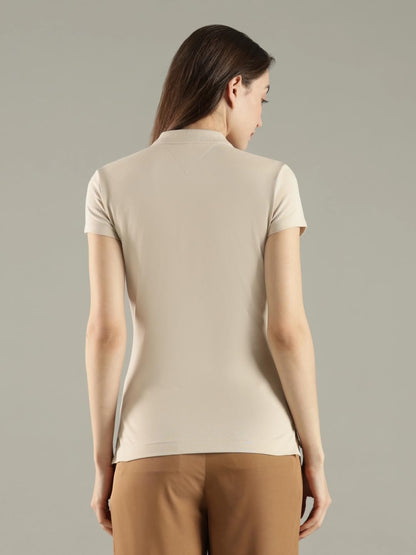 Solid Slim Fit Cotton Polo T-Shirt