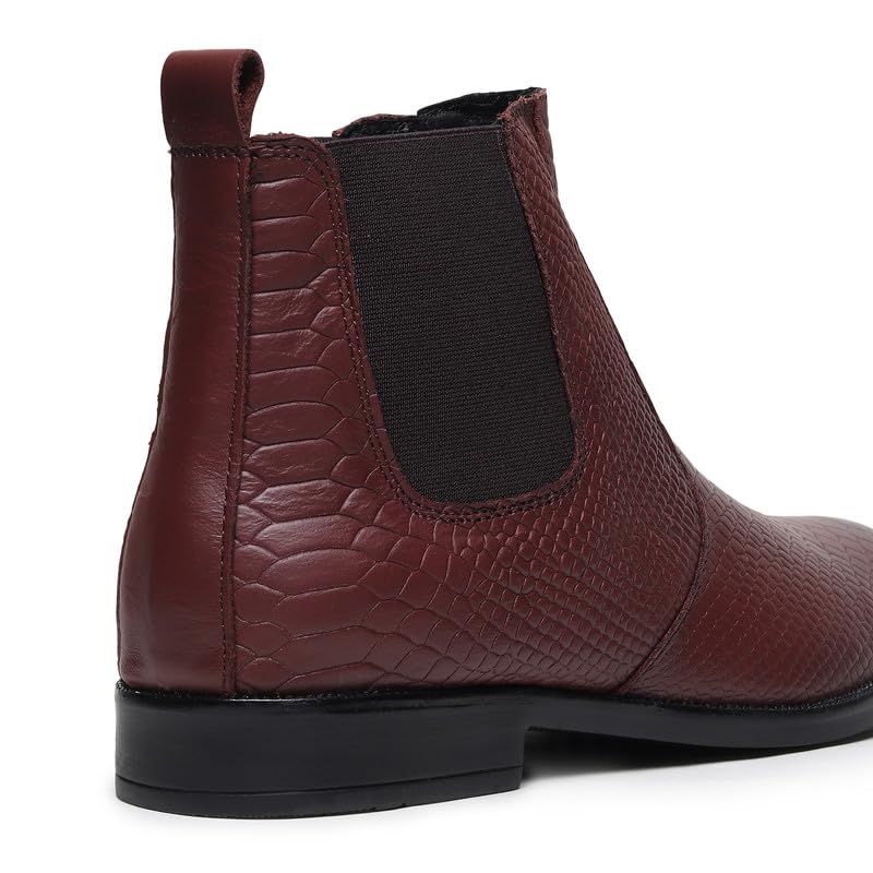 HAYES LONDON Chelsea Boots For Man | Genuine Leather High-Top Slip-On Shoes | Comfortable Formal Shoes for Men | Stylish Office, Party & Casual Wear Fashion Boots