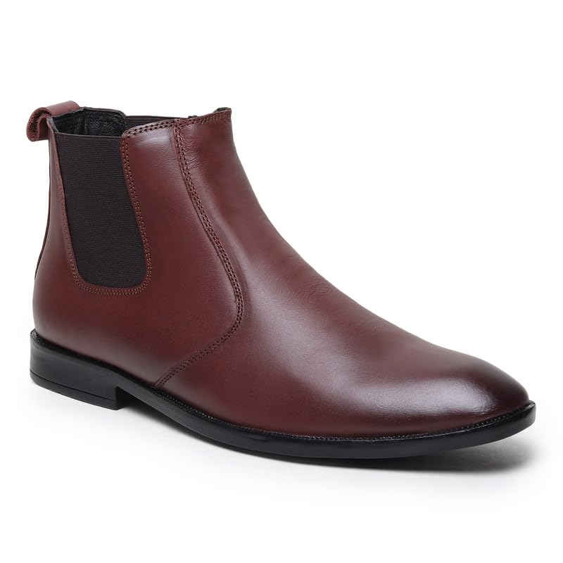 HAYES LONDON Chelsea Boots For Man | Genuine Leather High-Top Slip-On Shoes | Comfortable Formal Shoes for Men | Stylish Office, Party & Casual Wear Fashion Boots