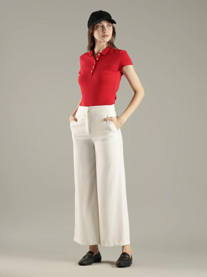 Solid Slim Fit Cotton Polo T-Shirt