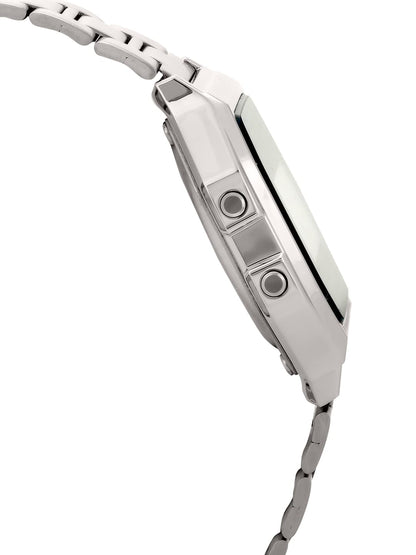 Casio Vintage A-158WA-1Q Digital Grey Dial Unisex Watch Silver Metal Strap (D011)