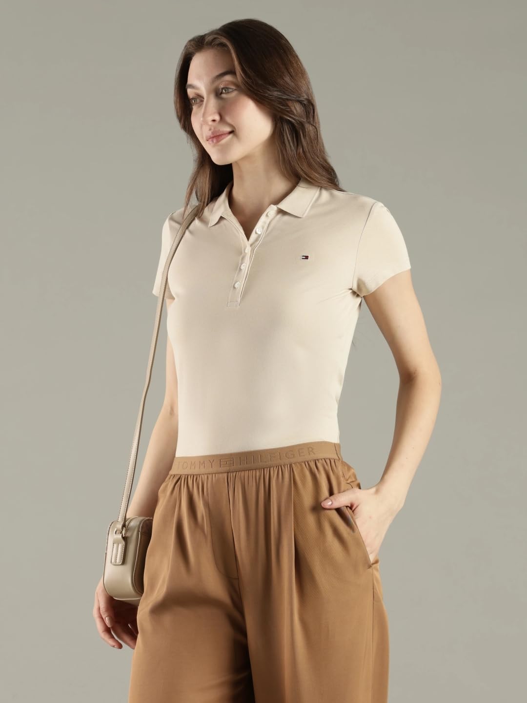 Solid Slim Fit Cotton Polo T-Shirt