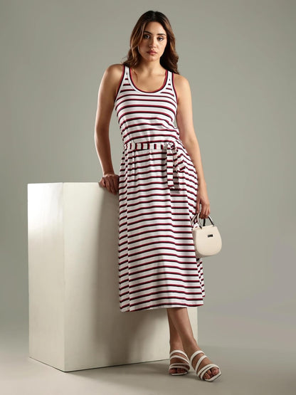 Tommy Hilfiger Cotton U-Neck A-Line Dress
