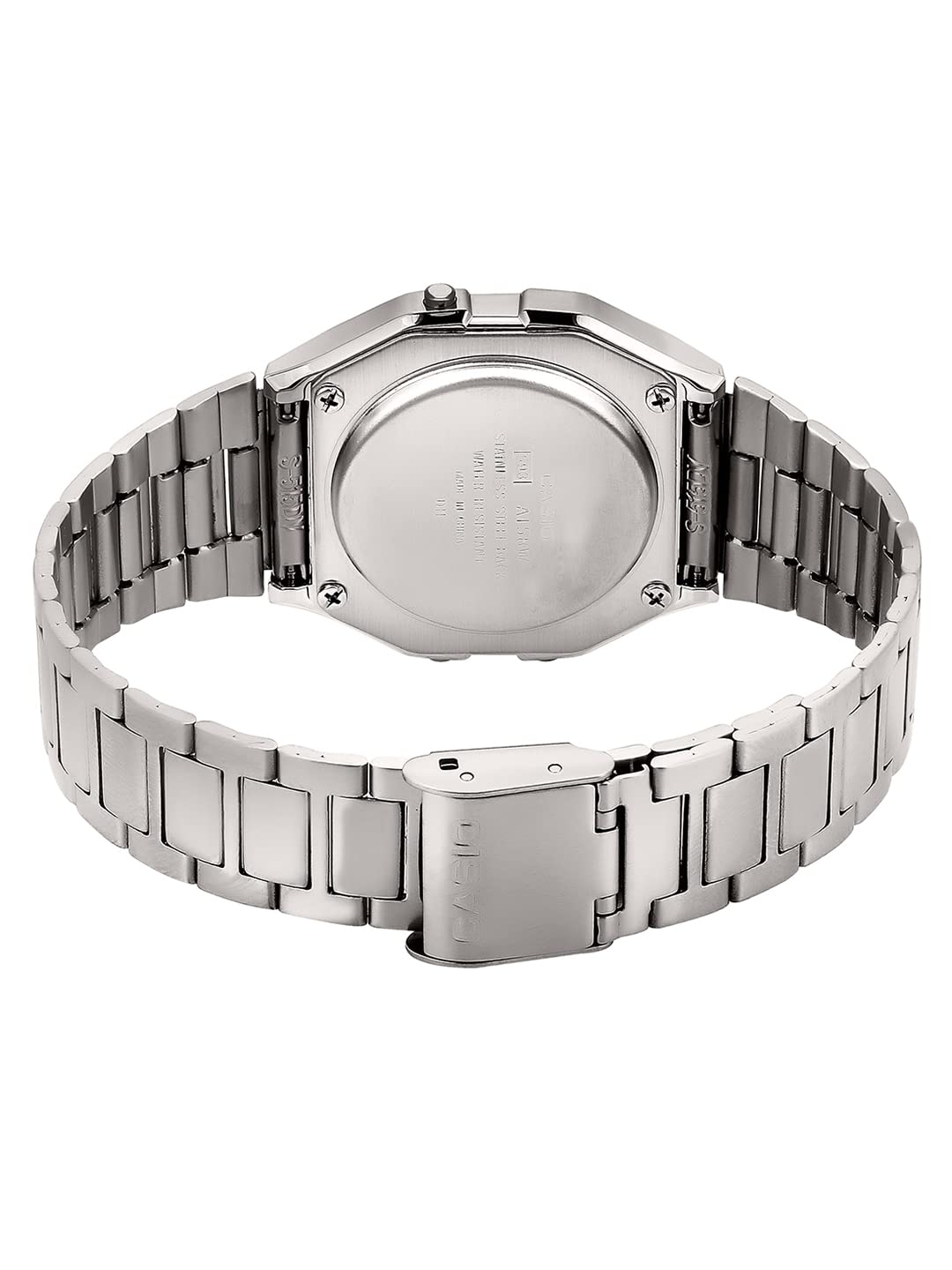 Casio Vintage A-158WA-1Q Digital Grey Dial Unisex Watch Silver Metal Strap (D011)