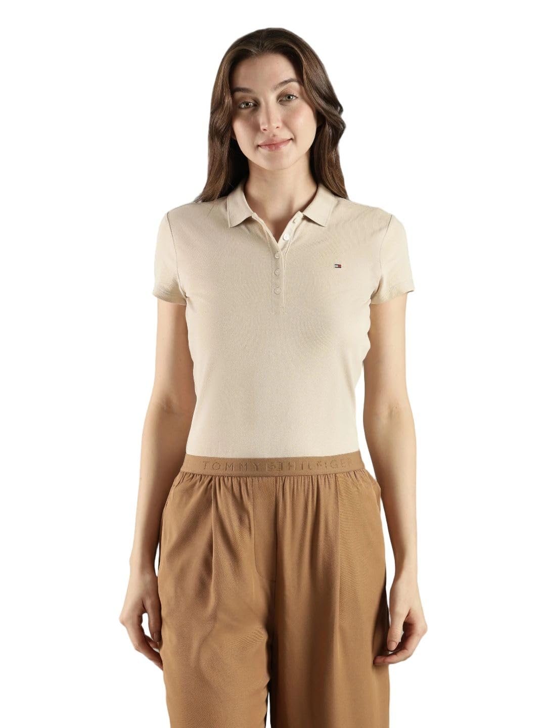 Solid Slim Fit Cotton Polo T-Shirt