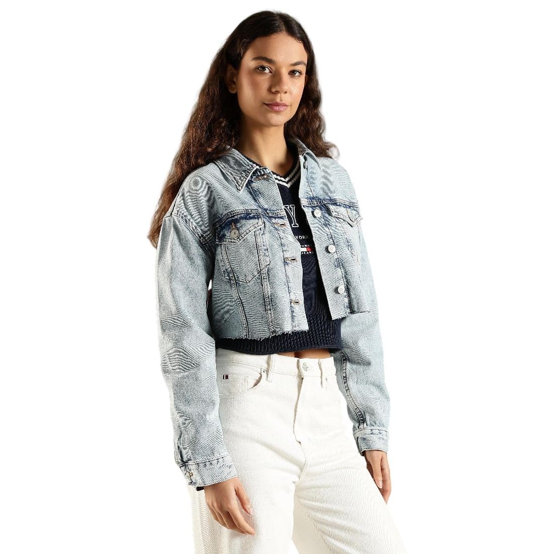 Tommy Hilfiger Regular Fit Cotton Spread Collar Denim Jacket