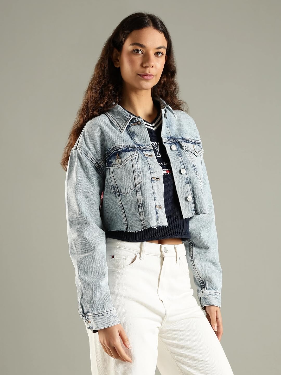 Tommy Hilfiger Regular Fit Cotton Spread Collar Denim Jacket