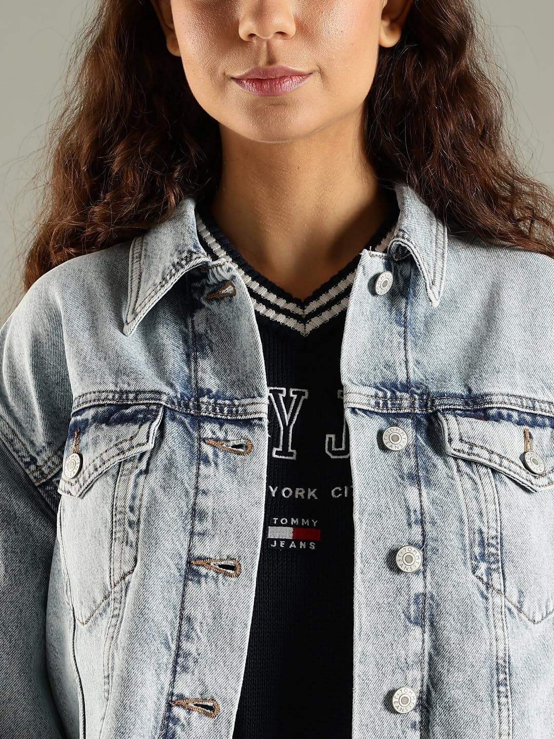 Tommy Hilfiger Regular Fit Cotton Spread Collar Denim Jacket