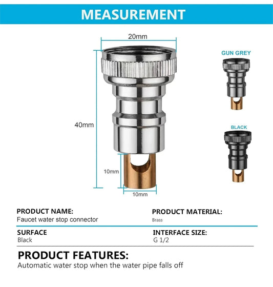 Fossa Washing Machine Tap Faucet Adapter Nozzle Black Pack OF 1-1