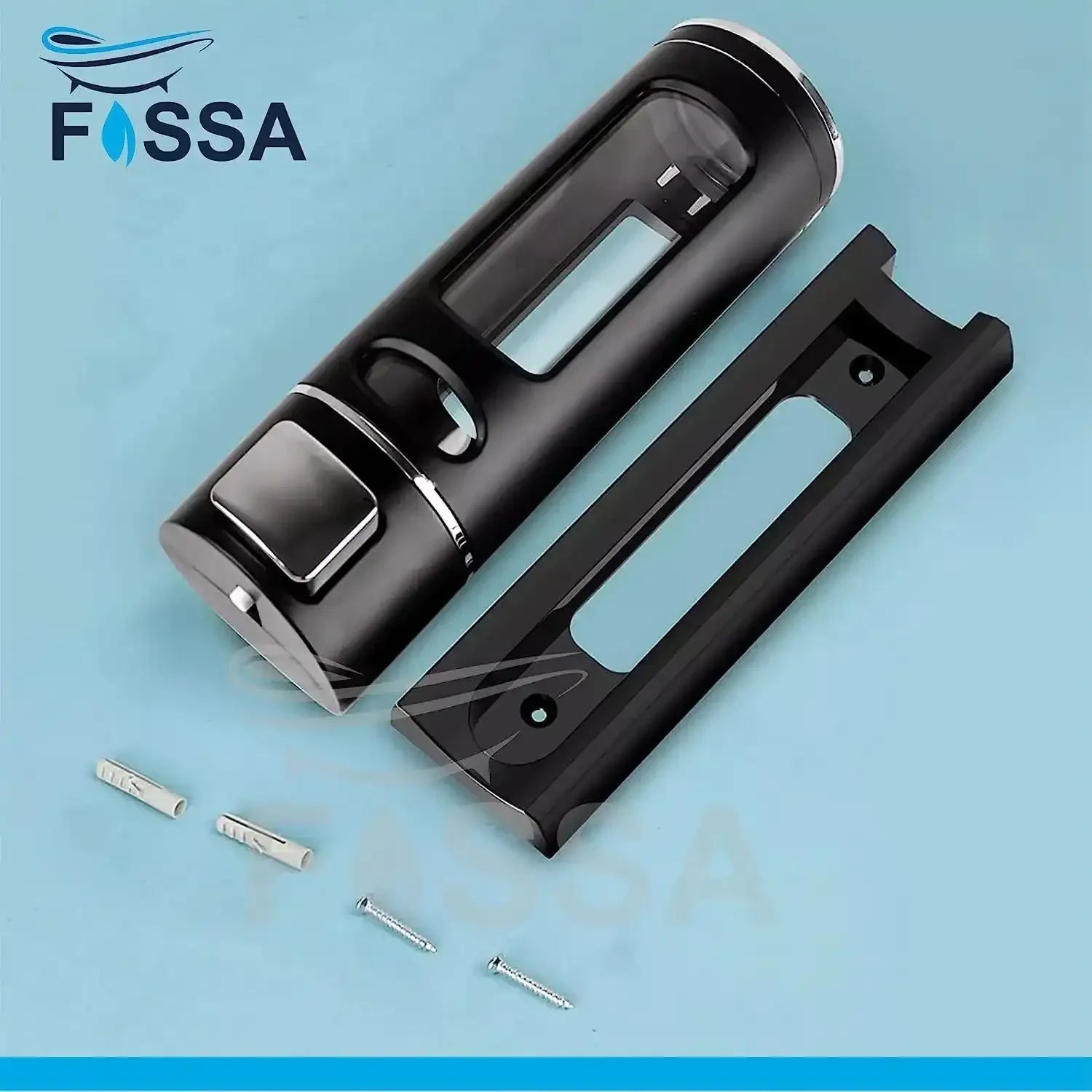 400 ml Wall Mounted Black Silver manual Soap Dispenser-3