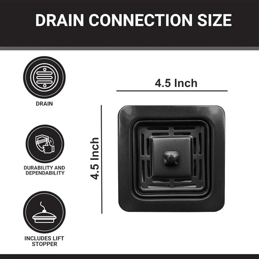 Fossa Stainless Steel Waste Coupling For Kitchen Sinks ( Black )-1