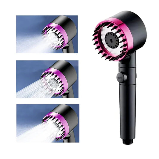 Snow 3 Modes ABS Black Pink Finish Hand Shower Only-0