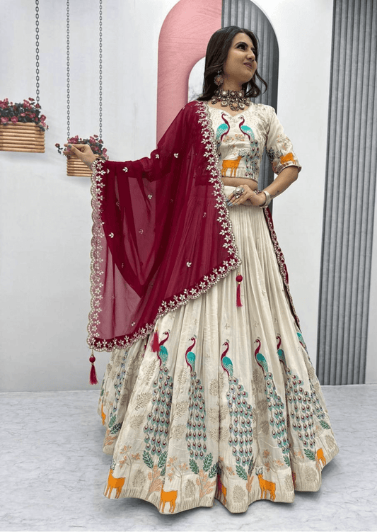 Padmika Royale Embroidered Tissue Silk Lehenga Set